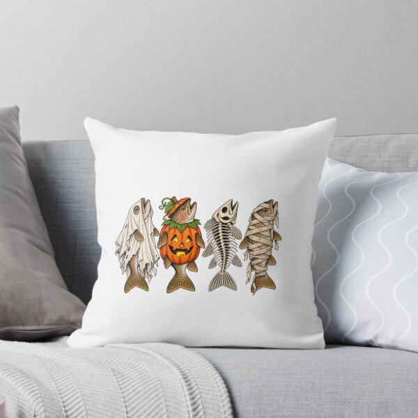 Item preview, Ghost Pumpkin Skeleton Mummy Trout Funny Halloween Fishing Angler Graphic designed and sold by PixelForge Studio2.