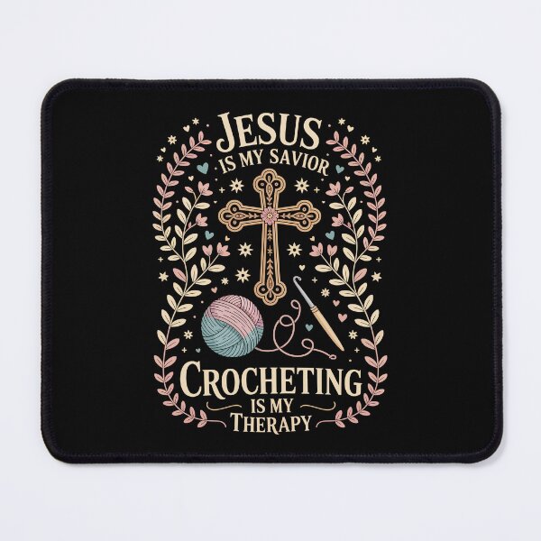Item preview, Jesus Is My Savior — Crocheting Is My Therapy   designed and sold by jkrphoto.