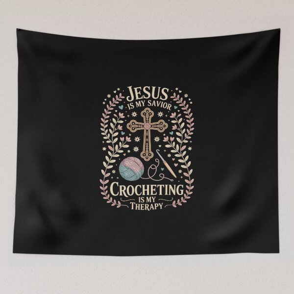 Item preview, Jesus Is My Savior — Crocheting Is My Therapy   designed and sold by jkrphoto.
