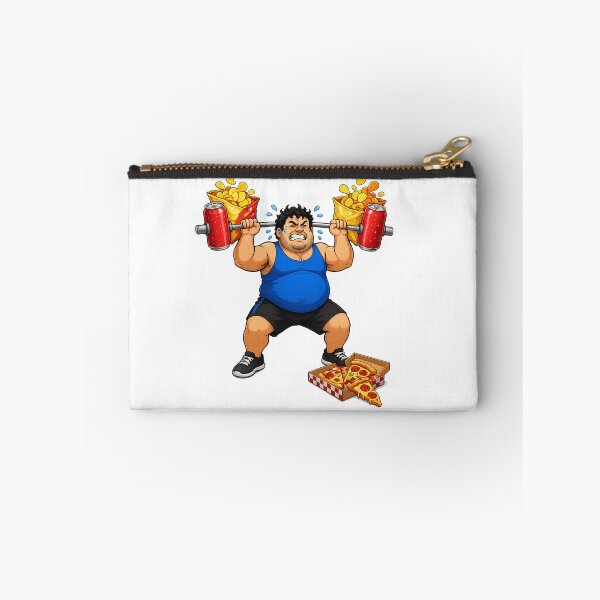 Item preview, Funny Fitness Guy Bench Pressing Soda & Chips – Hilarious Junk Food Gym Meme Logo designed and sold by StrongEveryDayStore.