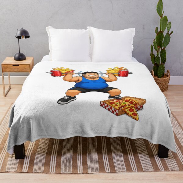 Item preview, Funny Fitness Guy Bench Pressing Soda & Chips – Hilarious Junk Food Gym Meme Logo designed and sold by StrongEveryDayStore.