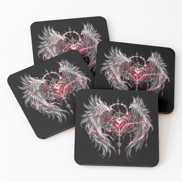 Item preview, Gothic Angel Wings Heart – Dark Romance designed and sold by TroviTutto.