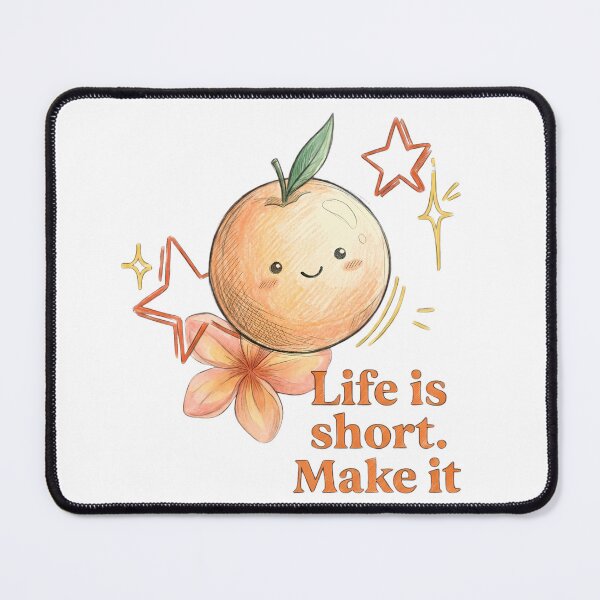 Item preview, Cute Peach Kawaii Character Life is Short Make it Sweet Sticker designed and sold by TariyaShop .