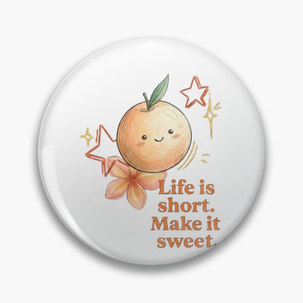 Item preview, Cute Peach Kawaii Character Life is Short Make it Sweet Sticker designed and sold by TariyaShop .