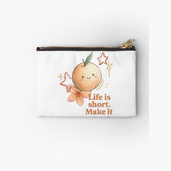 Item preview, Cute Peach Kawaii Character Life is Short Make it Sweet Sticker designed and sold by TariyaShop .