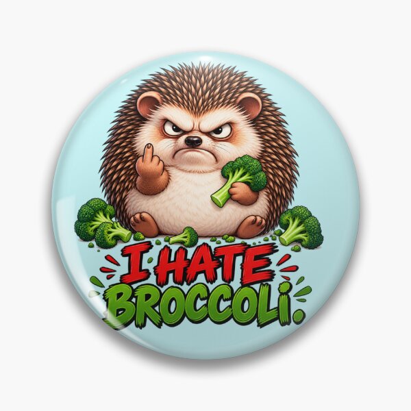 Item preview, I Hate Broccoli Funny Hedgehog Diet Humor designed and sold by flashARTstudio.