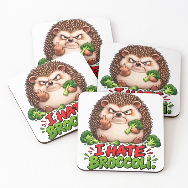 Item preview, I Hate Broccoli Funny Hedgehog Diet Humor designed and sold by flashARTstudio.