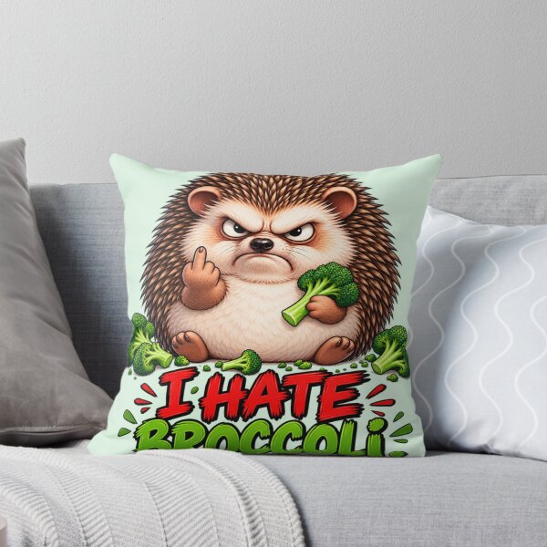 Item preview, I Hate Broccoli Funny Hedgehog Diet Humor designed and sold by flashARTstudio.