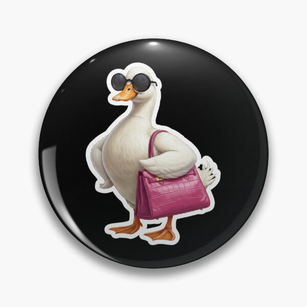 Artikelvorschau, Sassy White Duck in Sunglasses Carrying Pink Handbag entworfen und verkauft von Elite Wall Art.