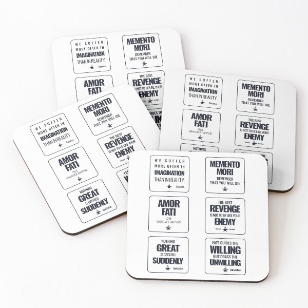 Item preview, Stoic Core Bold Impact Sticker Pack Design - 6 Square Stoic Quotes - Dark Text Version designed and sold by Stoic Core.