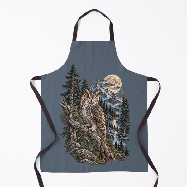 Item preview, Great Horned Owl Moonlit Mountain Wilderness designed and sold by BROHLine Studio.