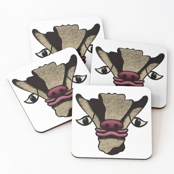 Item preview, Cute Cow Face Textured Tan – Farm Animal Sticker Art designed and sold by davidmalec.
