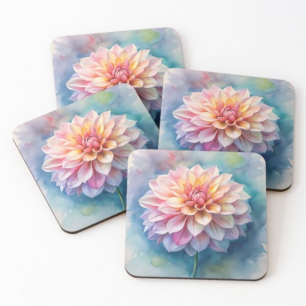 Item preview, Watercolor Dahlia – Elegant Floral Botanical Art designed and sold by Amsafjol.