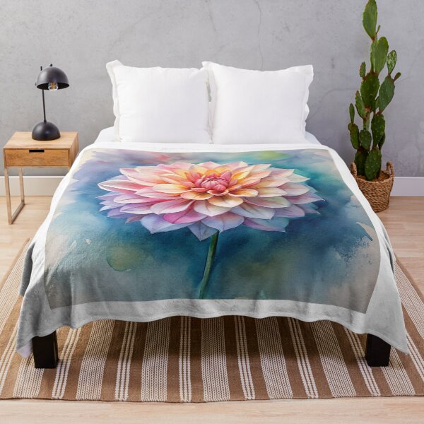 Item preview, Watercolor Dahlia – Elegant Floral Botanical Art designed and sold by Amsafjol.