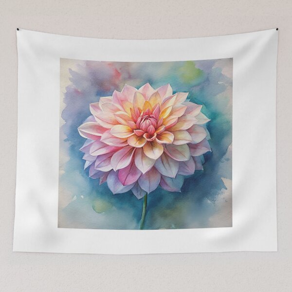 Item preview, Watercolor Dahlia – Elegant Floral Botanical Art designed and sold by Amsafjol.