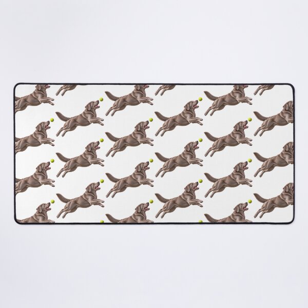 Item preview, Silver Gray Labrador Retriever Jumping for Tennis Ball Dog designed and sold by BackgroundND.