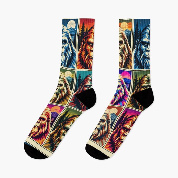 Item preview, Bigfoot Sasquatch 9 Faces Retro Wilderness Pop Art designed and sold by Swanny's Custom T-shirt and Gift Designs.