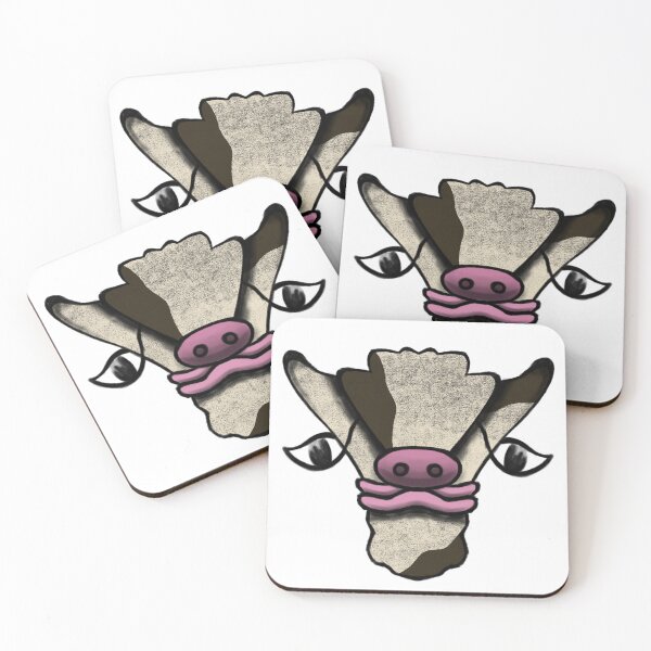Item preview, Cute Cow Face Textured Cream – Farm Animal Sticker Art designed and sold by davidmalec.