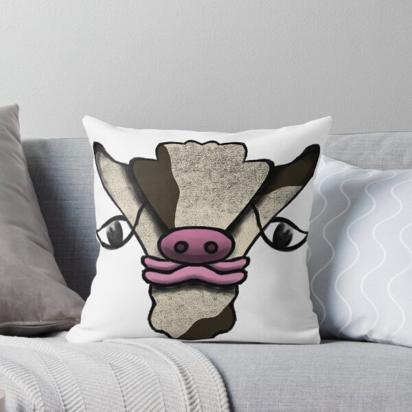 Item preview, Cute Cow Face Textured Cream – Farm Animal Sticker Art designed and sold by davidmalec.