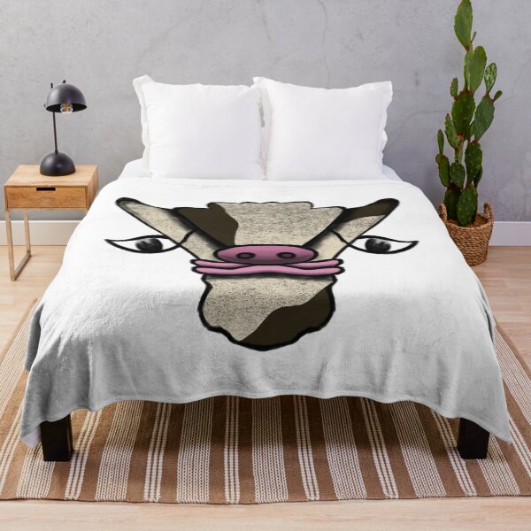 Item preview, Cute Cow Face Textured Cream – Farm Animal Sticker Art designed and sold by davidmalec.