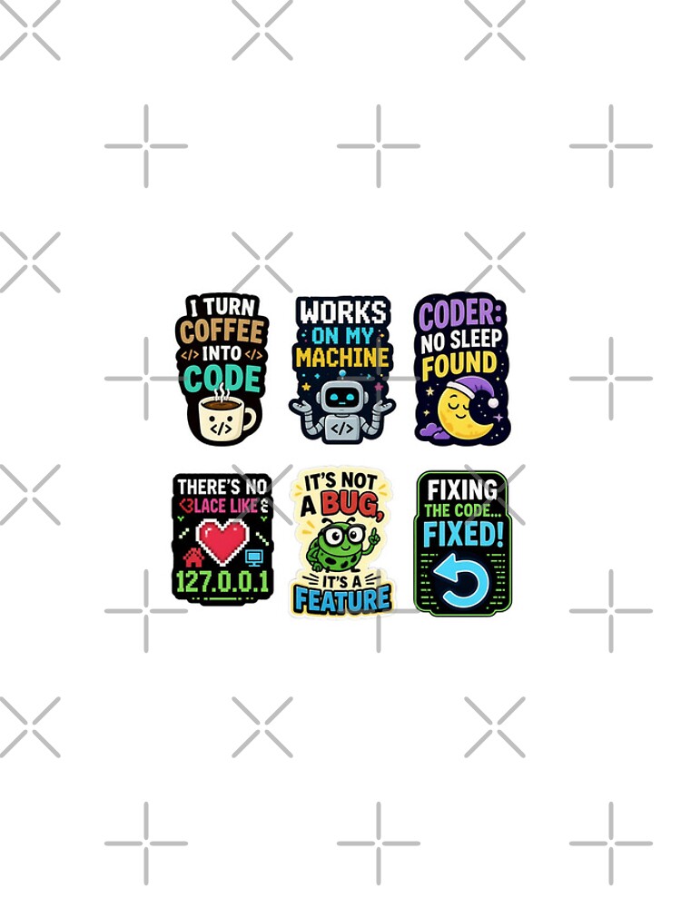 Thumbnail 4 of 4, iPhone Case, Funny Computer Science Quotes Sticker Pack - Coding Humor designed and sold by aysenism.