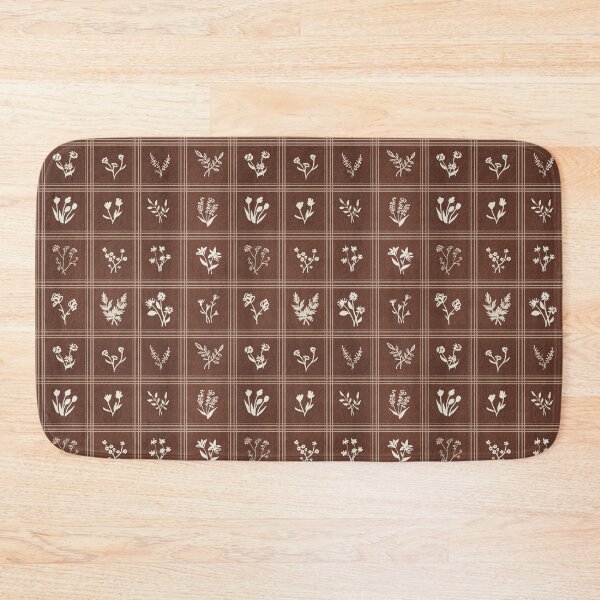 Item preview, Cream Floral Plaid on Dark Brown designed and sold by Mel-Mas-Stoband.