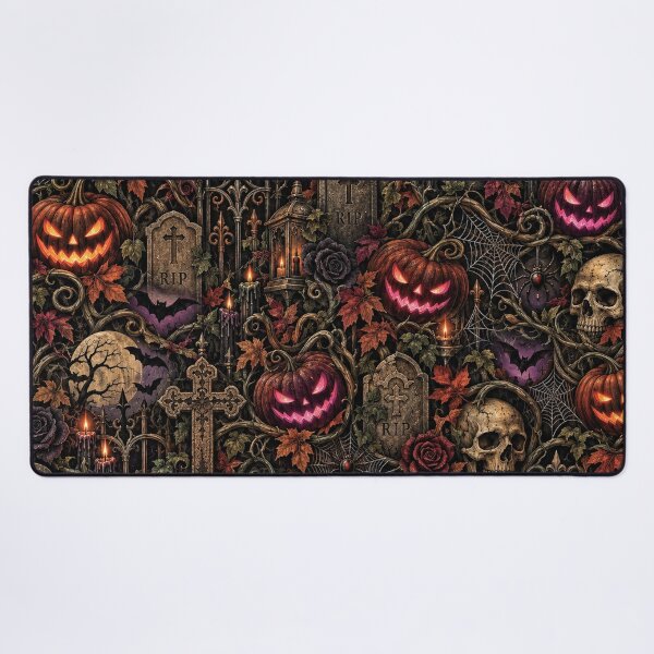 Item preview, Pumpkins, Skulls & Haunted Graveyard designed and sold by Arlinda's Flavour.