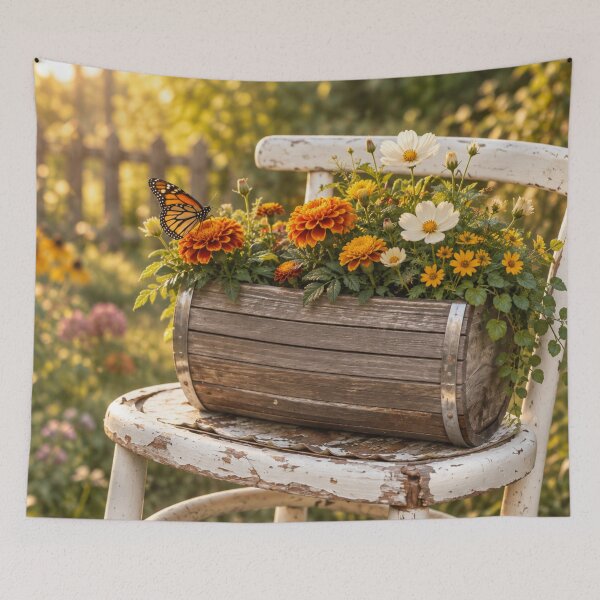Item preview, Monarch’s Garden Seat designed and sold by Kimberly Palmer.
