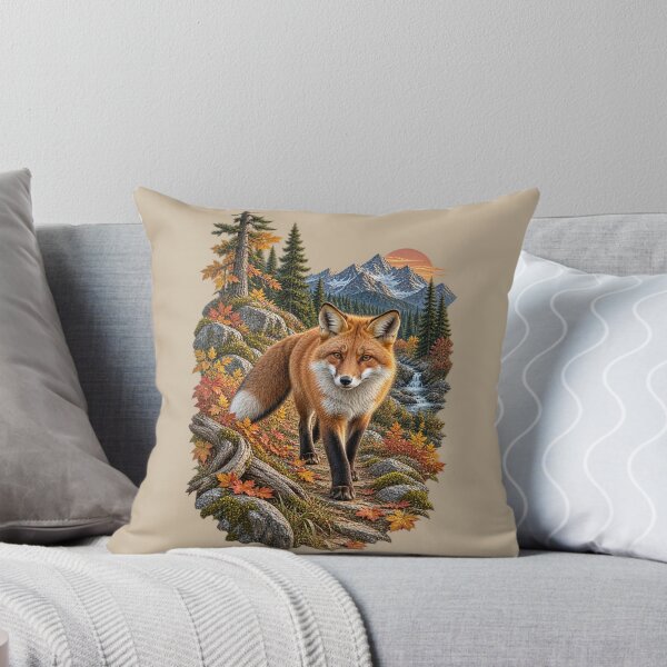 Item preview, Red Fox Autumn Mountain Trail Vintage Wildlife designed and sold by BROHLine Studio.