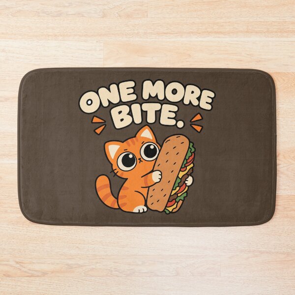 Item preview, One More Bite – Funny Orange Cat with Giant Sandwich designed and sold by MewMade.