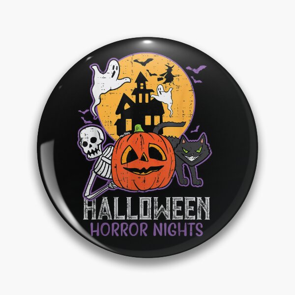 Item preview, Vintage Spooky Halloween Horror Nights Skeleton Pumpkin Shirt designed and sold by KiblyTees.