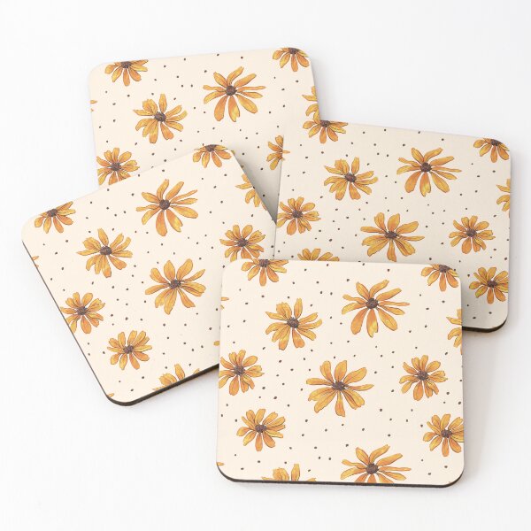 Item preview, Yellow Rudbeckia on Linen designed and sold by Mel-Mas-Stoband.