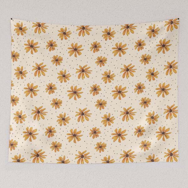 Item preview, Yellow Rudbeckia on Linen designed and sold by Mel-Mas-Stoband.