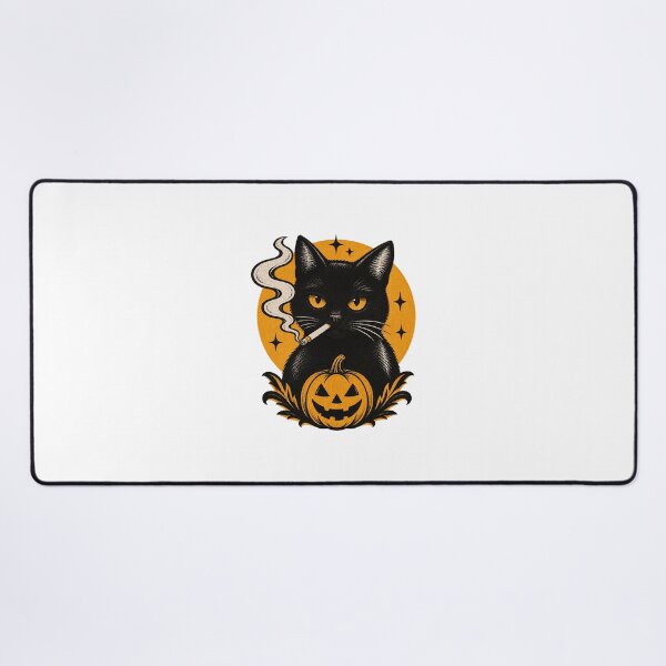 Item preview, Vintage Retro Black Cat Smoking Design with Artistic Flair designed and sold by Covita.