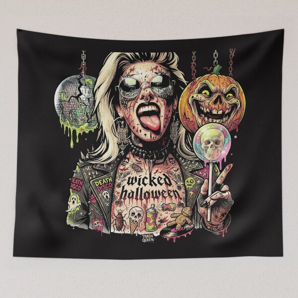 Item preview, Halloween Wicked Disco Pumpkin Punk Woman designed and sold by Voodoo Store Paranormal Collections.