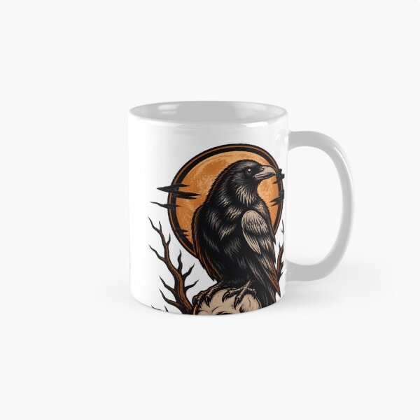 Item preview, Elegant Raven Pattern Design with Intricate Feather Details designed and sold by Covita.