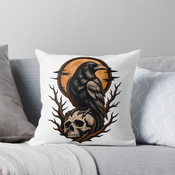 Item preview, Elegant Raven Pattern Design with Intricate Feather Details designed and sold by Covita.