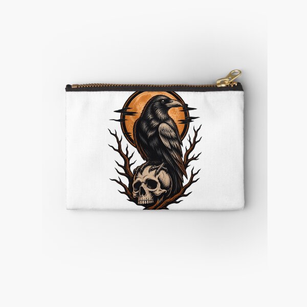 Item preview, Elegant Raven Pattern Design with Intricate Feather Details designed and sold by Covita.