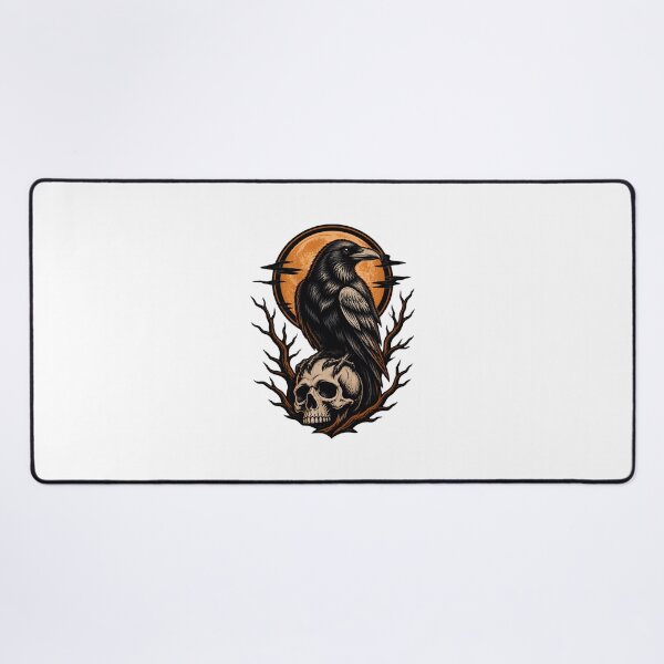 Item preview, Elegant Raven Pattern Design with Intricate Feather Details designed and sold by Covita.