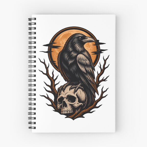 Item preview, Elegant Raven Pattern Design with Intricate Feather Details designed and sold by Covita.