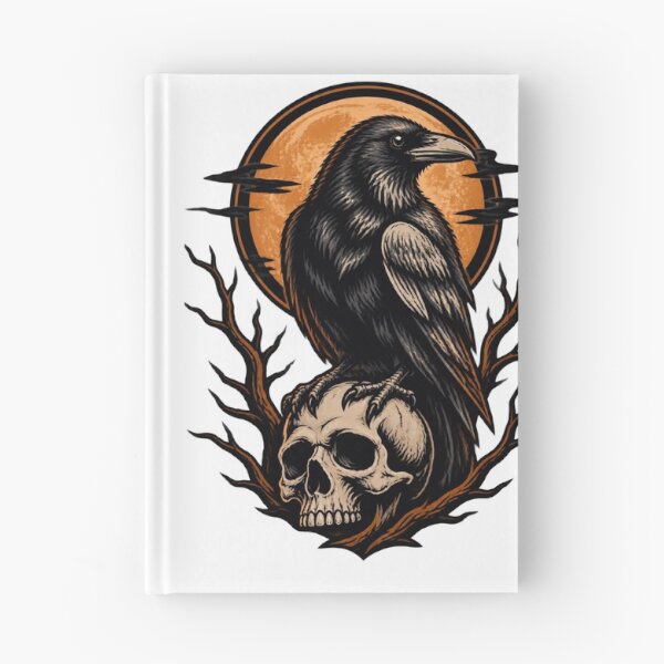 Item preview, Elegant Raven Pattern Design with Intricate Feather Details designed and sold by Covita.