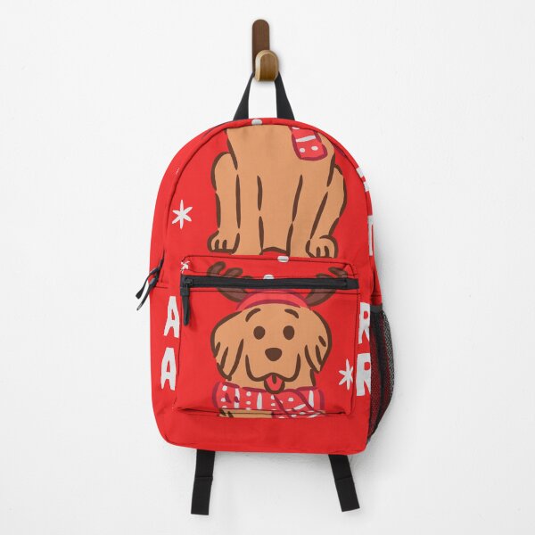 Item preview, Fluffy Dog wearing Christmas Reindeer Antlers and Red Scarf designed and sold by monkik.