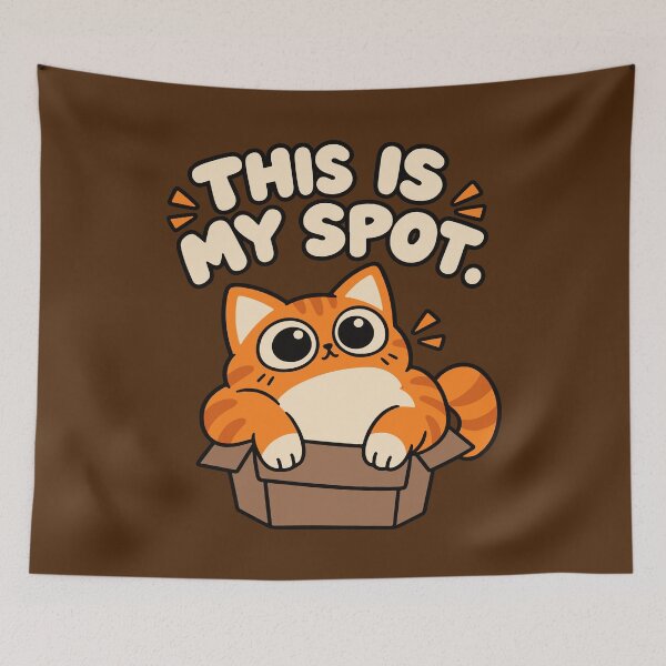 Item preview, This Is My Spot – Tough Orange Cat in a Box designed and sold by MewMade.
