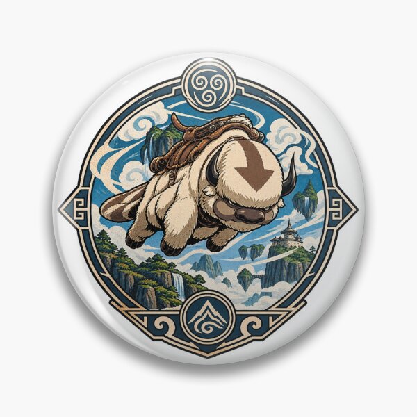 Item preview, Air Nomad Adventure Badge – Flying Bison Mountain Sky Vintage Fantasy Graphic Tee designed and sold by mocci10.