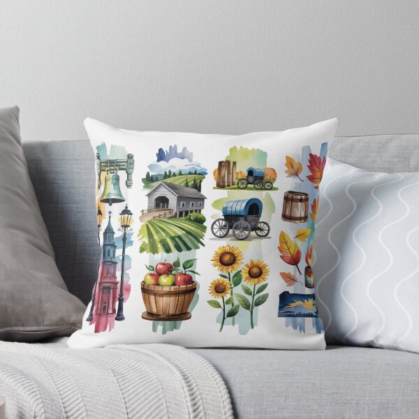 Item preview, Pennsylvania Heritage Watercolor – Liberty Bell & Fall Leaves designed and sold by Marie Gems.