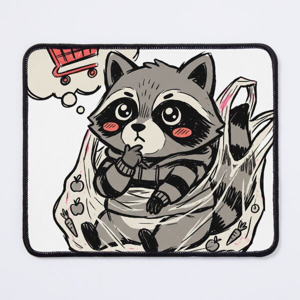 Item preview, Cute Raccoon Grocery Shopping designed and sold by NzrProcreate.
