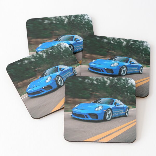 Item preview, Blue Sports Car on Road designed and sold by Not Hugo.
