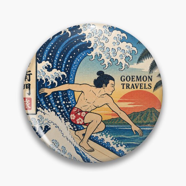 Item preview, Japanese Ukiyo-e Surfing – Goemon Travels Hawaii designed and sold by TOPEsudio.