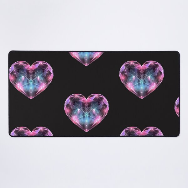 Item preview, a soft, neon heart shaped like a rhombus, glowing in pastel colors designed and sold by RetroWaveArtCo.