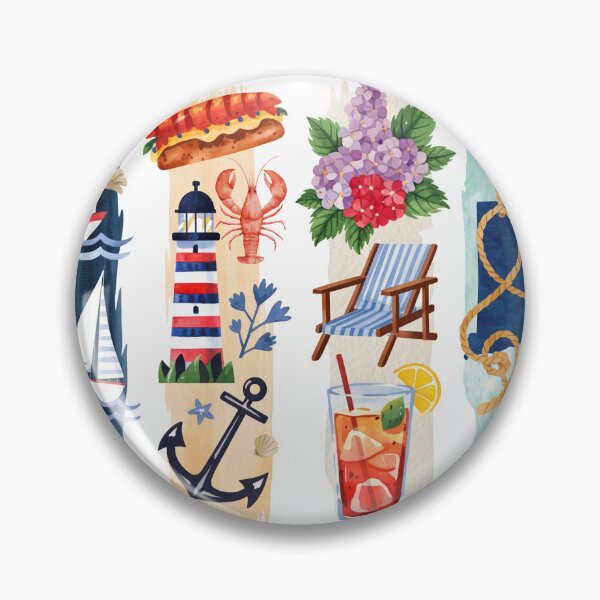 Item preview, Rhode Island Coastal Watercolor – Lighthouse & Sailboats designed and sold by Marie Gems.
